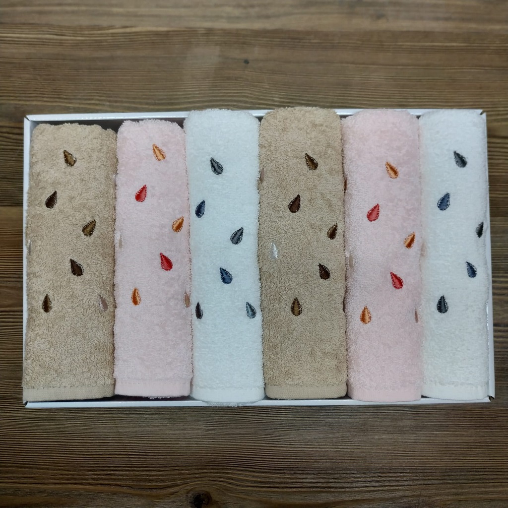 RENKLİ NAKIŞLI EL&YÜZ HAVLUSU 6 lı Set